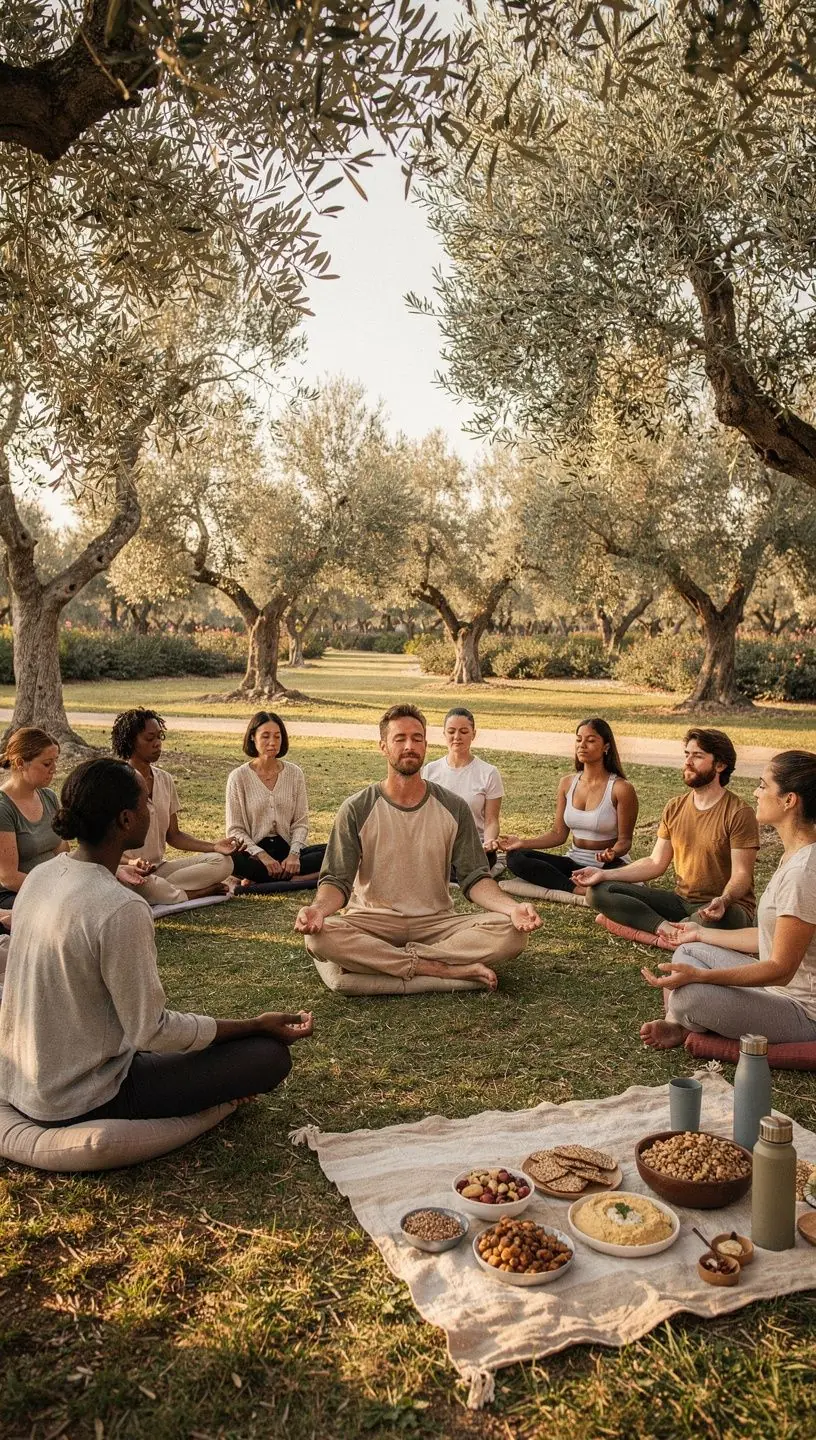 Un grupo de personas realizando ejercicios de estiramiento en una clase de fitness.